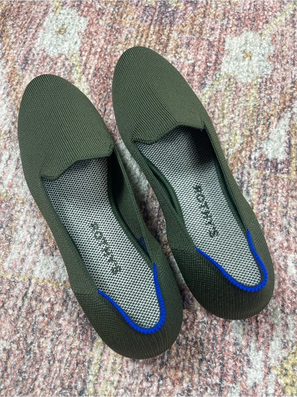 Rothy’s The Loafer Olive Green Knit Flat Loafers Size 7.5 - Picture 2 of 5